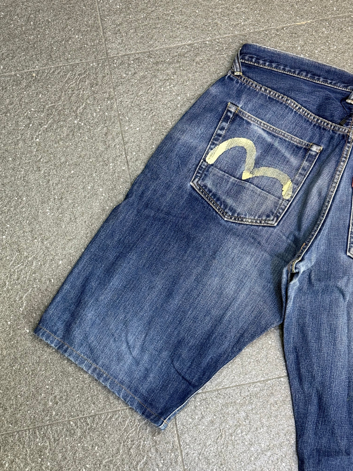 Evisu White Seagull Denim Jorts