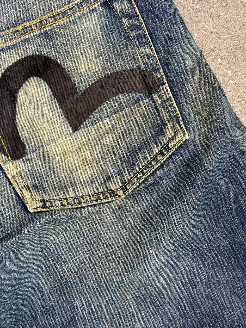 Evisu Black Seagull Selvedge Jorts