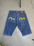 Evisu Yellow Seagull Denim Jorts