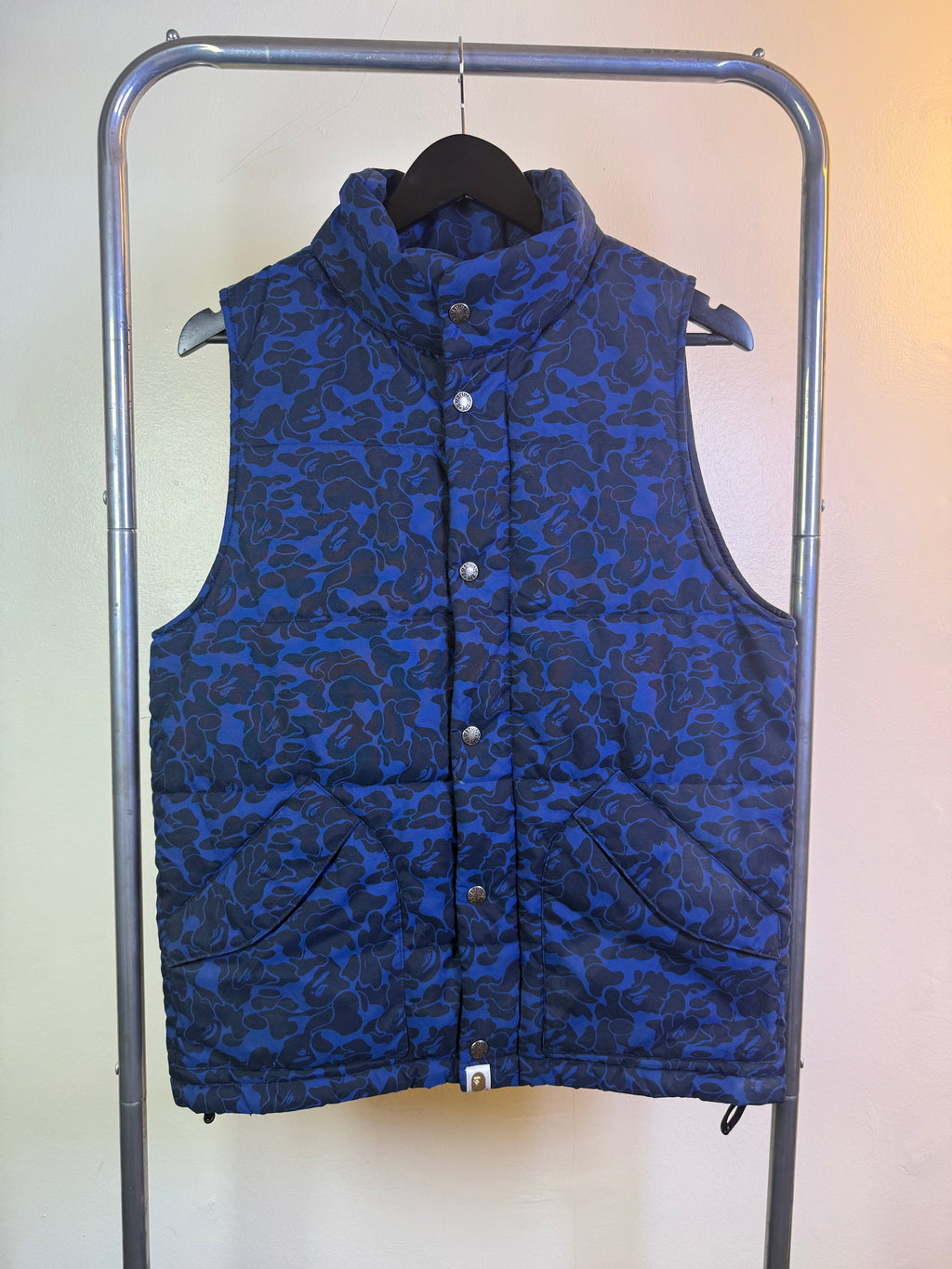 A Bathing Ape Blue Camo Padded Vest