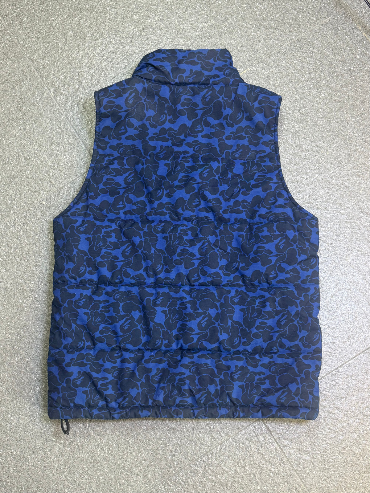 A Bathing Ape Blue Camo Padded Vest