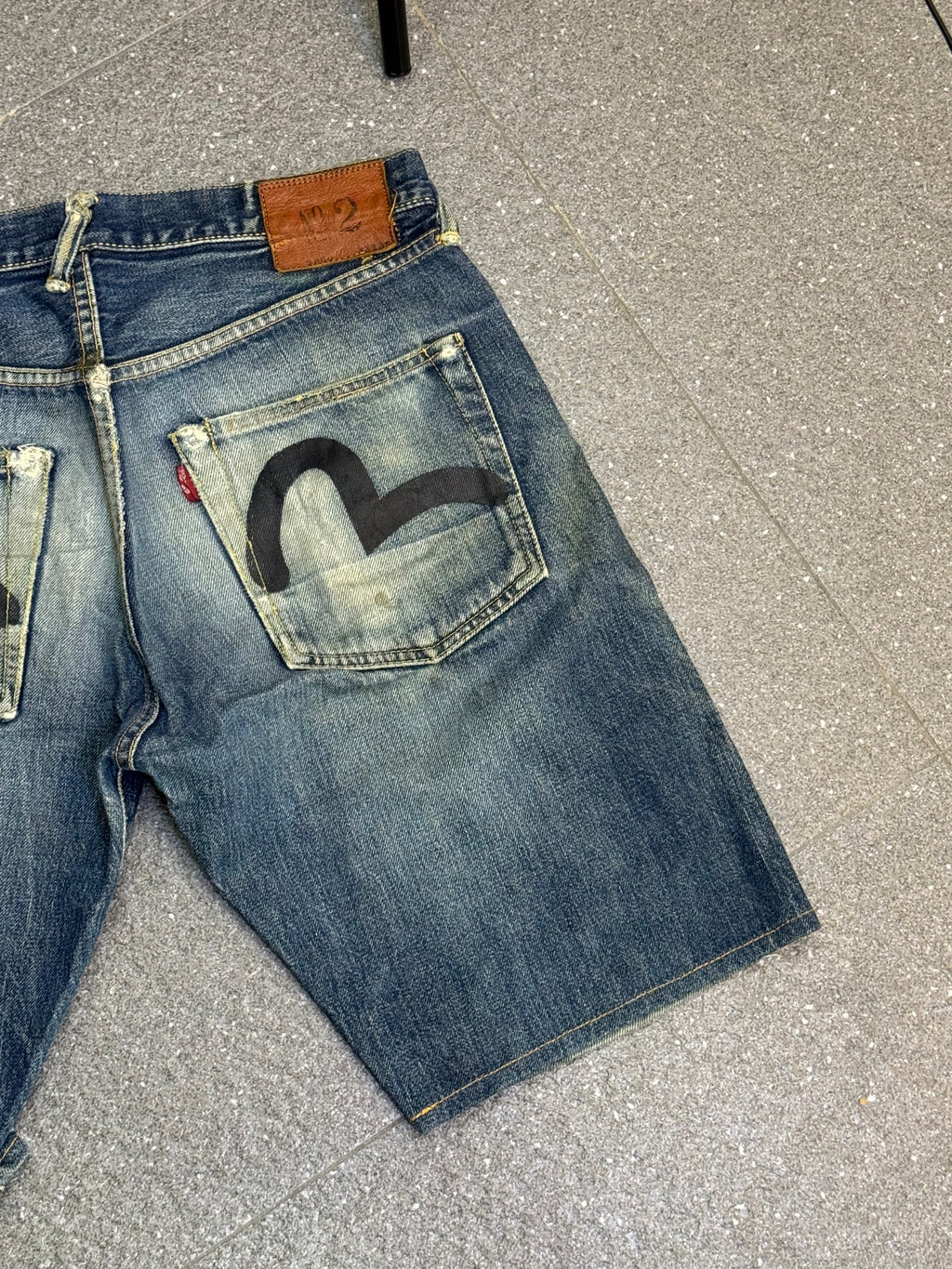 Evisu Black Seagull Selvedge Jorts