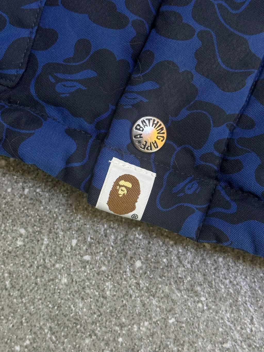 A Bathing Ape Blue Camo Padded Vest