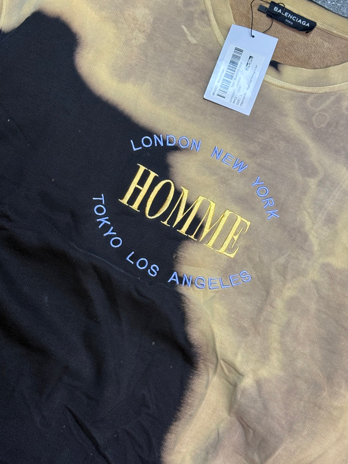 Balenciaga "Homme" Bleached Dyed Sweater