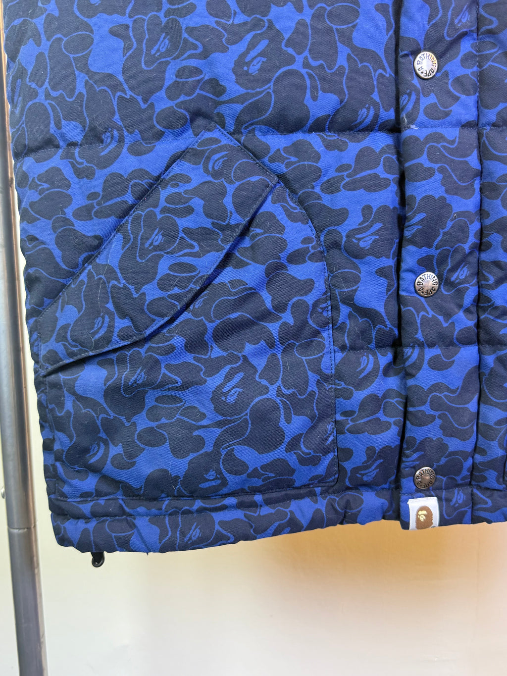 A Bathing Ape Blue Camo Padded Vest
