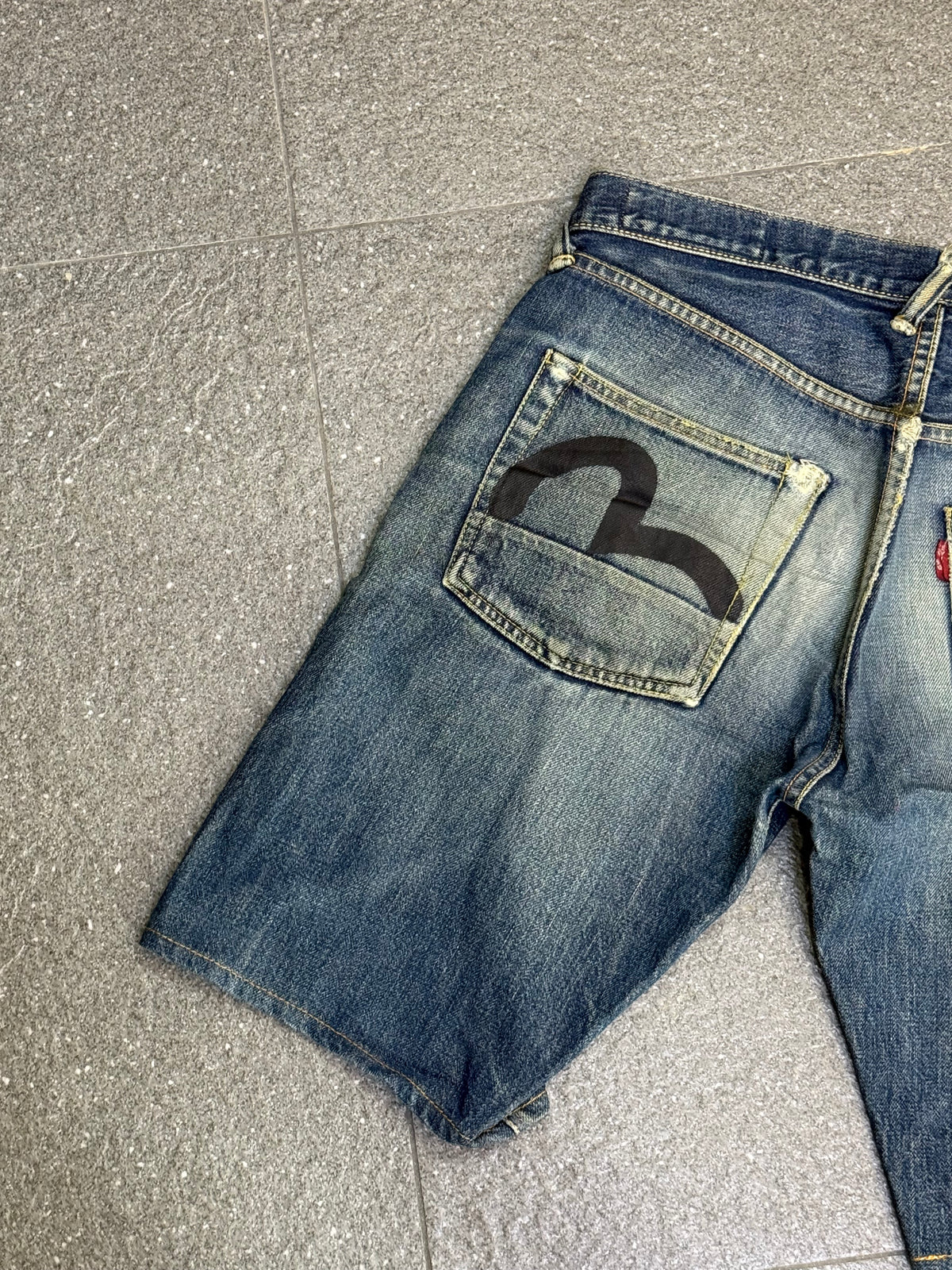 Evisu Black Seagull Selvedge Jorts