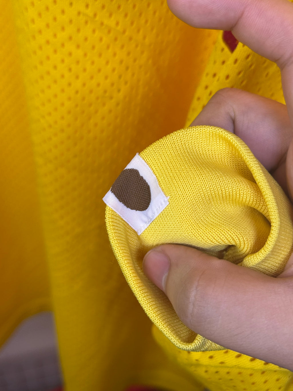 Vintage A Bathing Ape Cycles Yellow Mesh Longsleeve