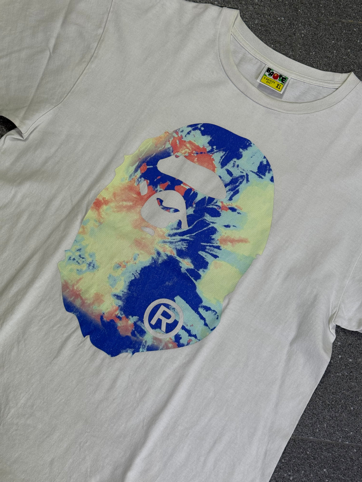 A Bathing Ape Tie Dye Big Head Mirror Tee