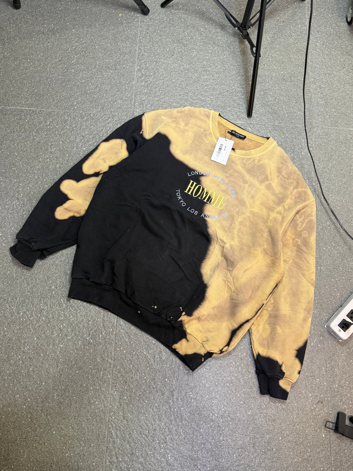 Balenciaga "Homme" Bleached Dyed Sweater