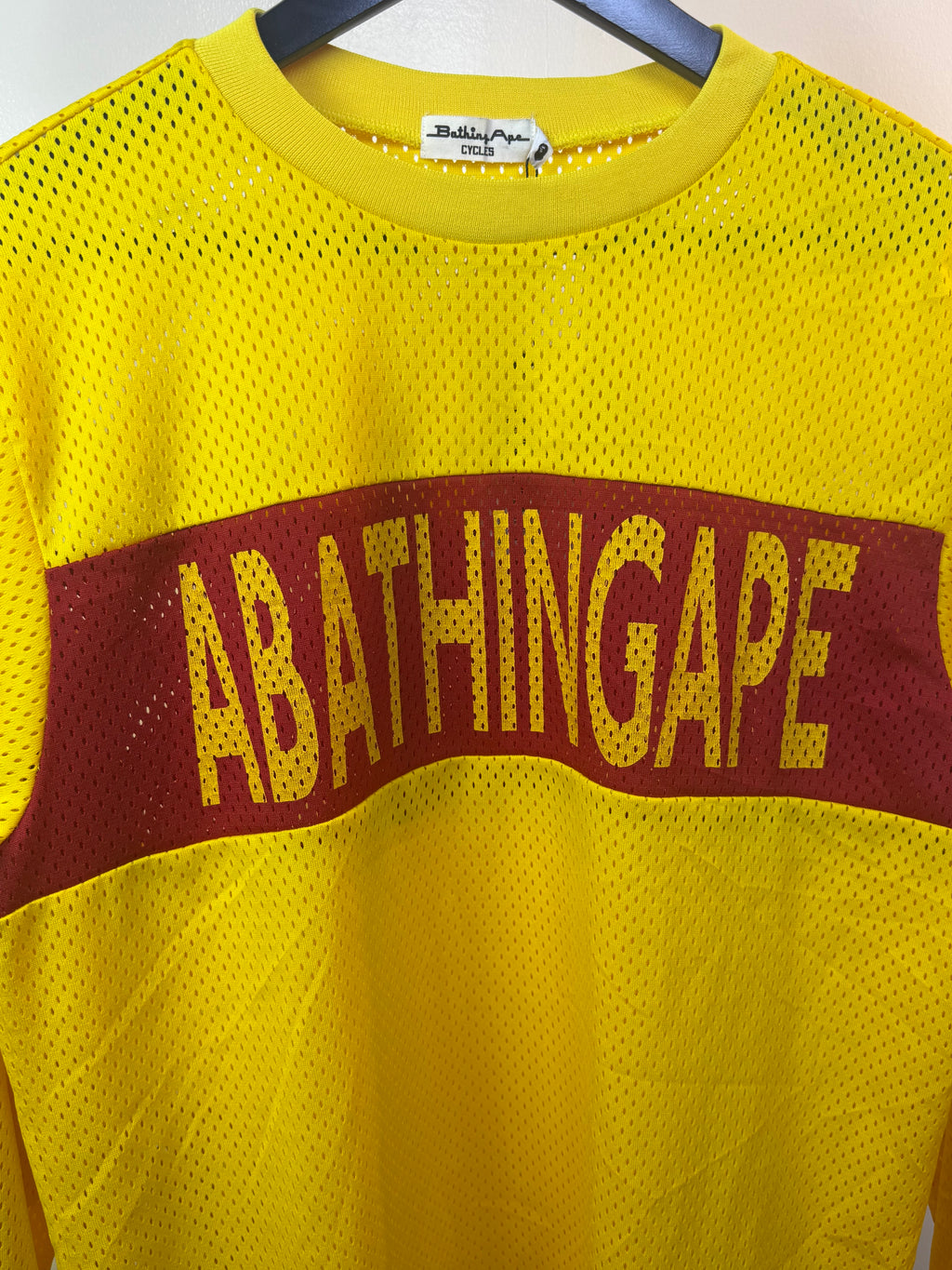 Vintage A Bathing Ape Cycles Yellow Mesh Longsleeve