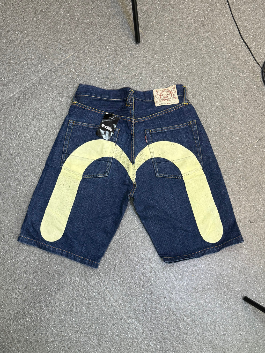 Evisu White Daicock Denim Jorts