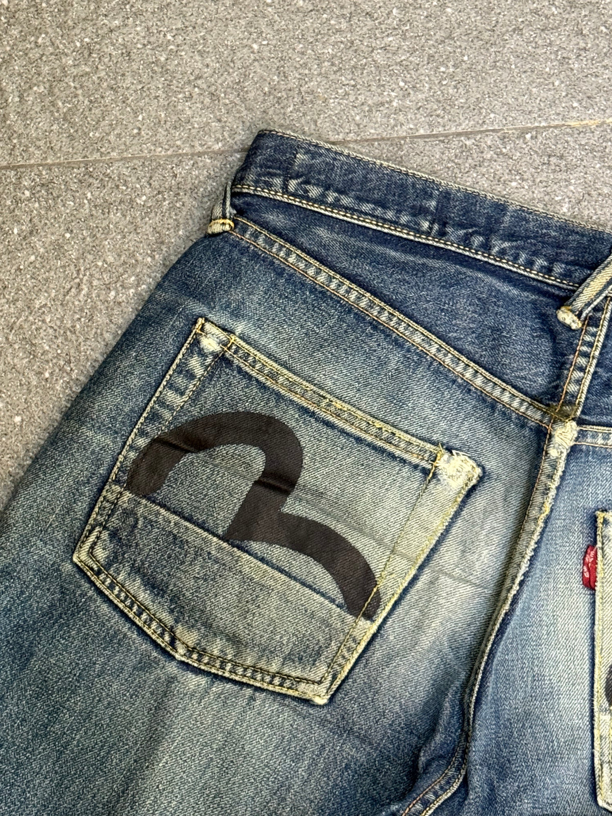Evisu Black Seagull Selvedge Jorts