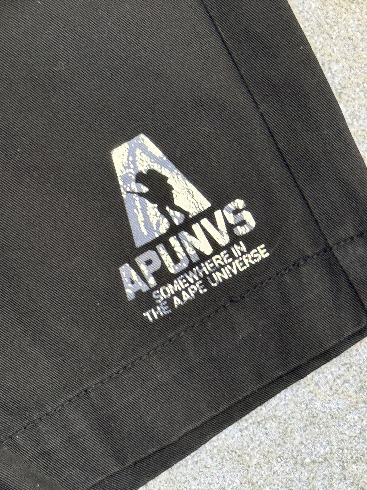 AAPE "APUNVS" Black Cargo Shorts
