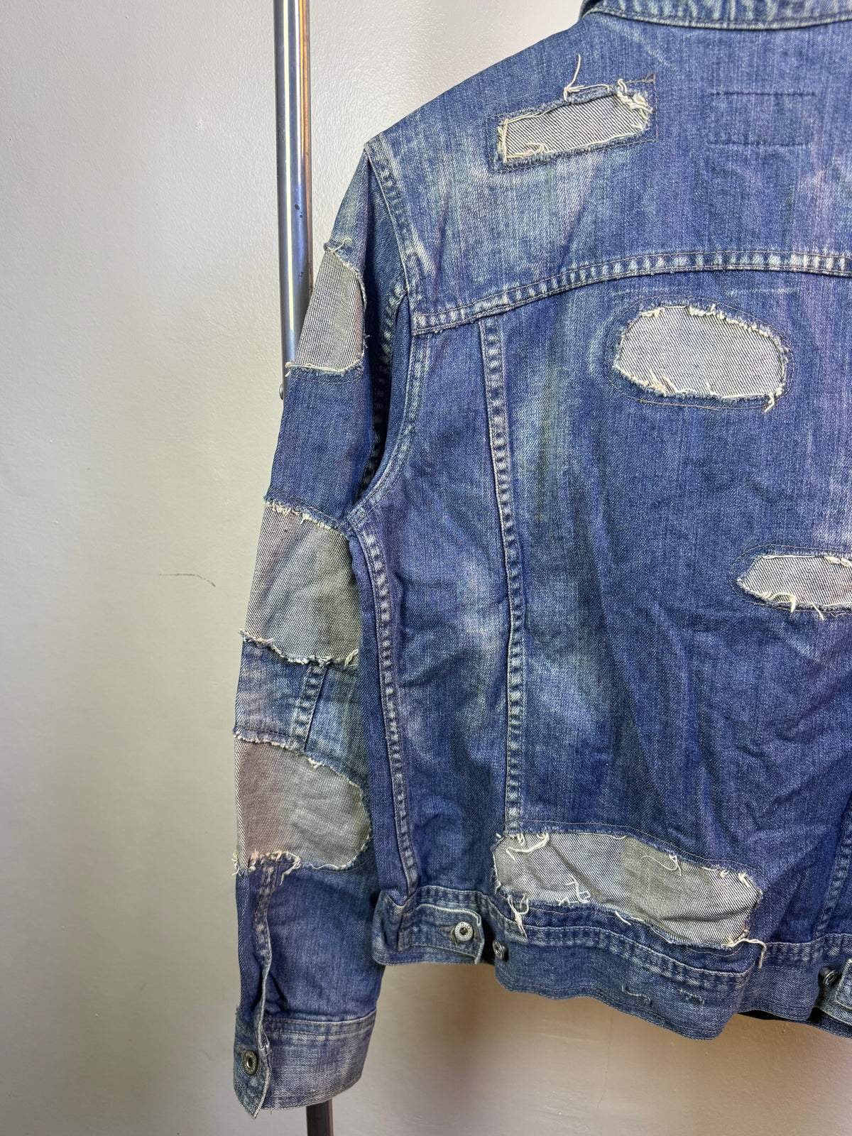 Dolce and Gabbana Distressed Patchwork Denim Jacket