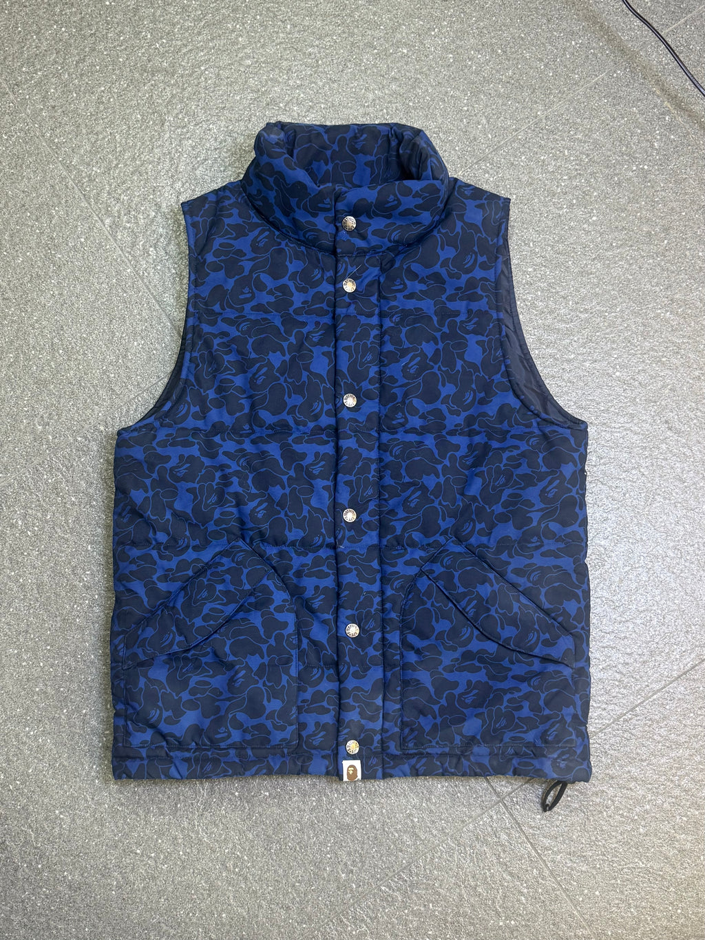 A Bathing Ape Blue Camo Padded Vest