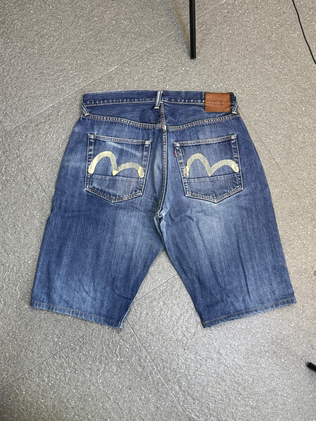 Evisu White Seagull Denim Jorts