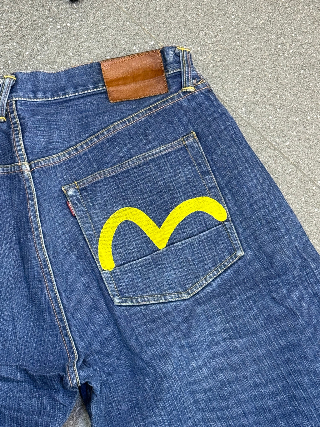 Evisu Yellow Seagull Denim Jorts
