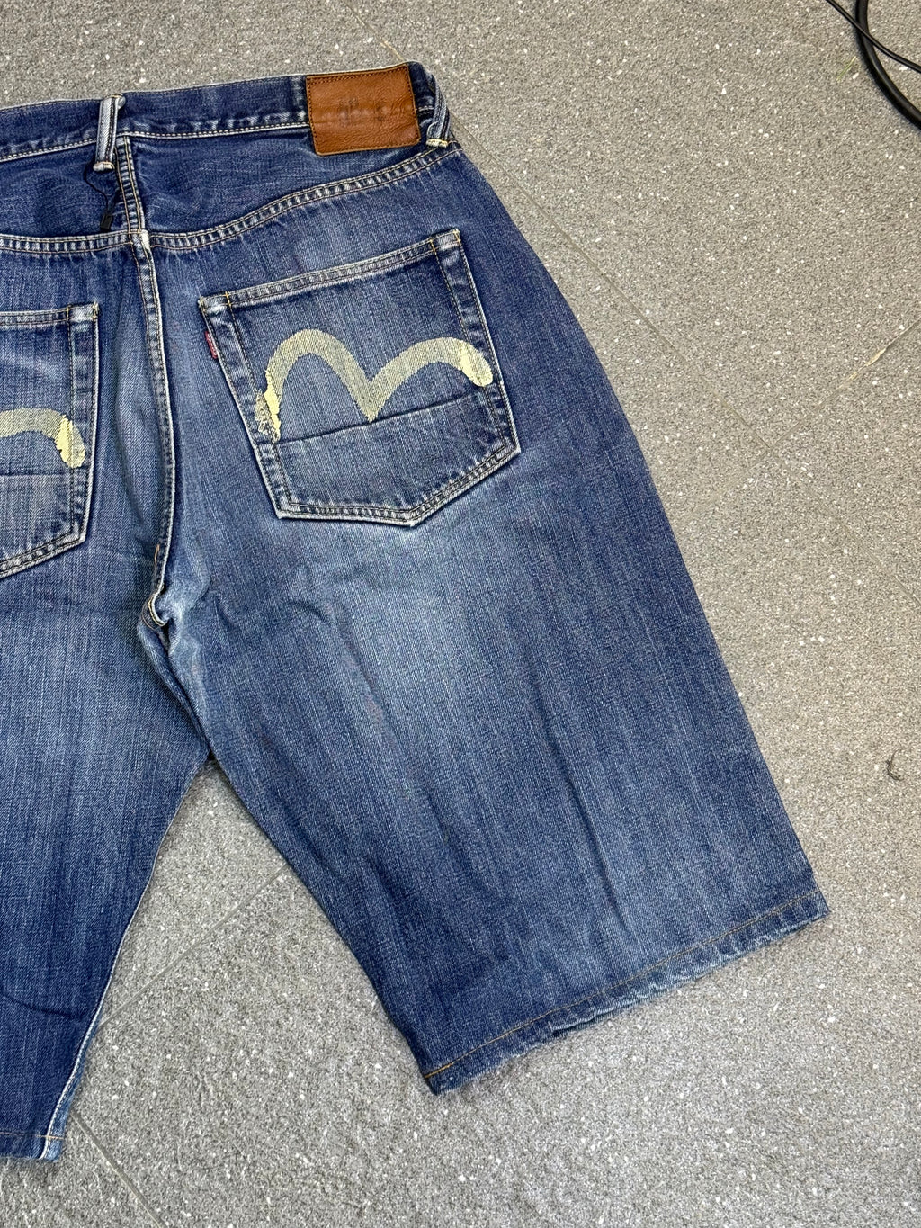 Evisu White Seagull Denim Jorts