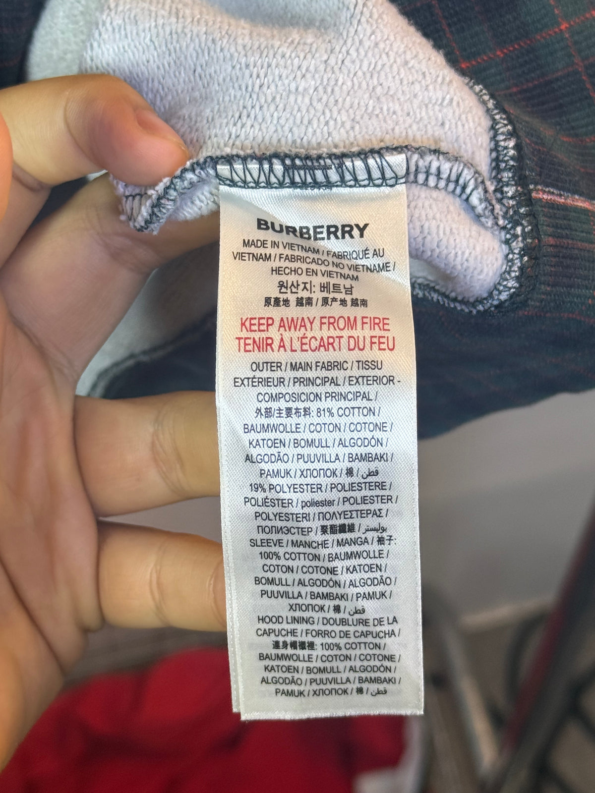 Burberry Plaid Patchwork Multicolor Hoodie