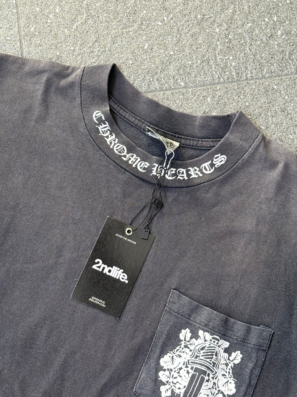 Vintage Faded Chrome Hearts Pocket Dagger Tee