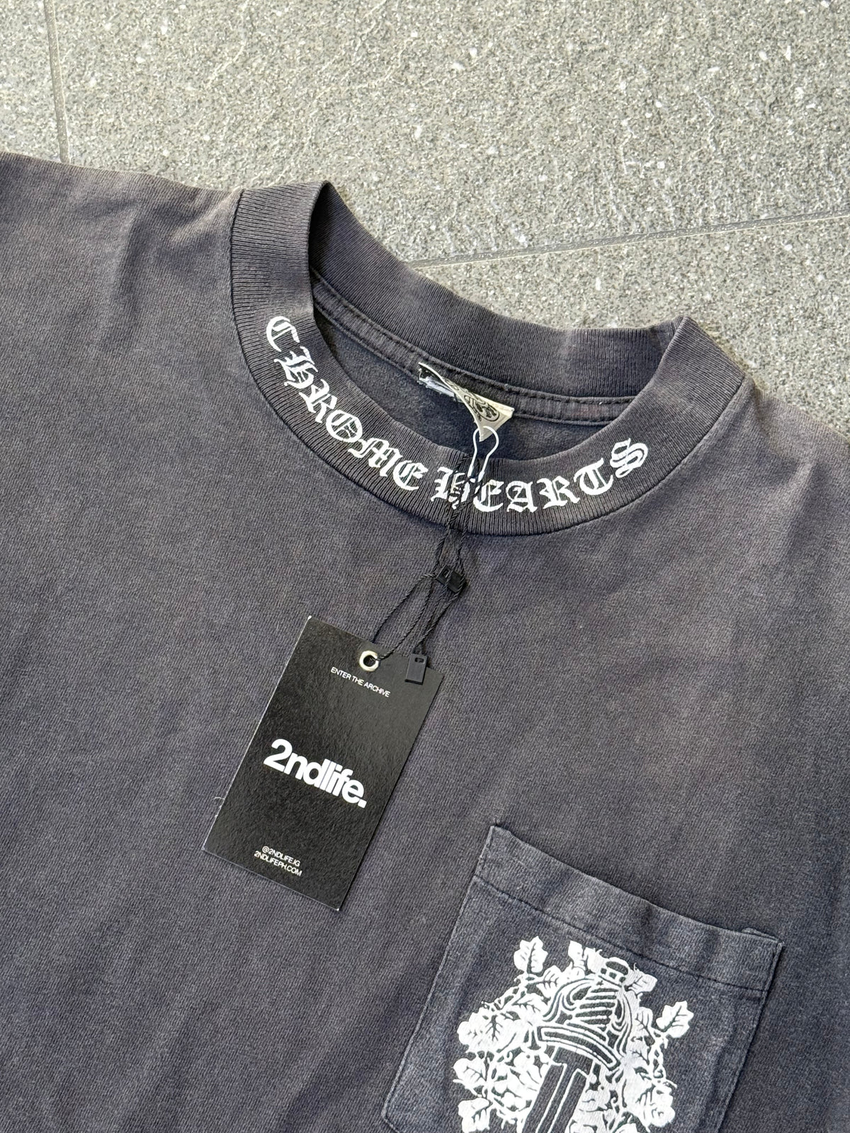 Vintage Faded Chrome Hearts Pocket Dagger Tee