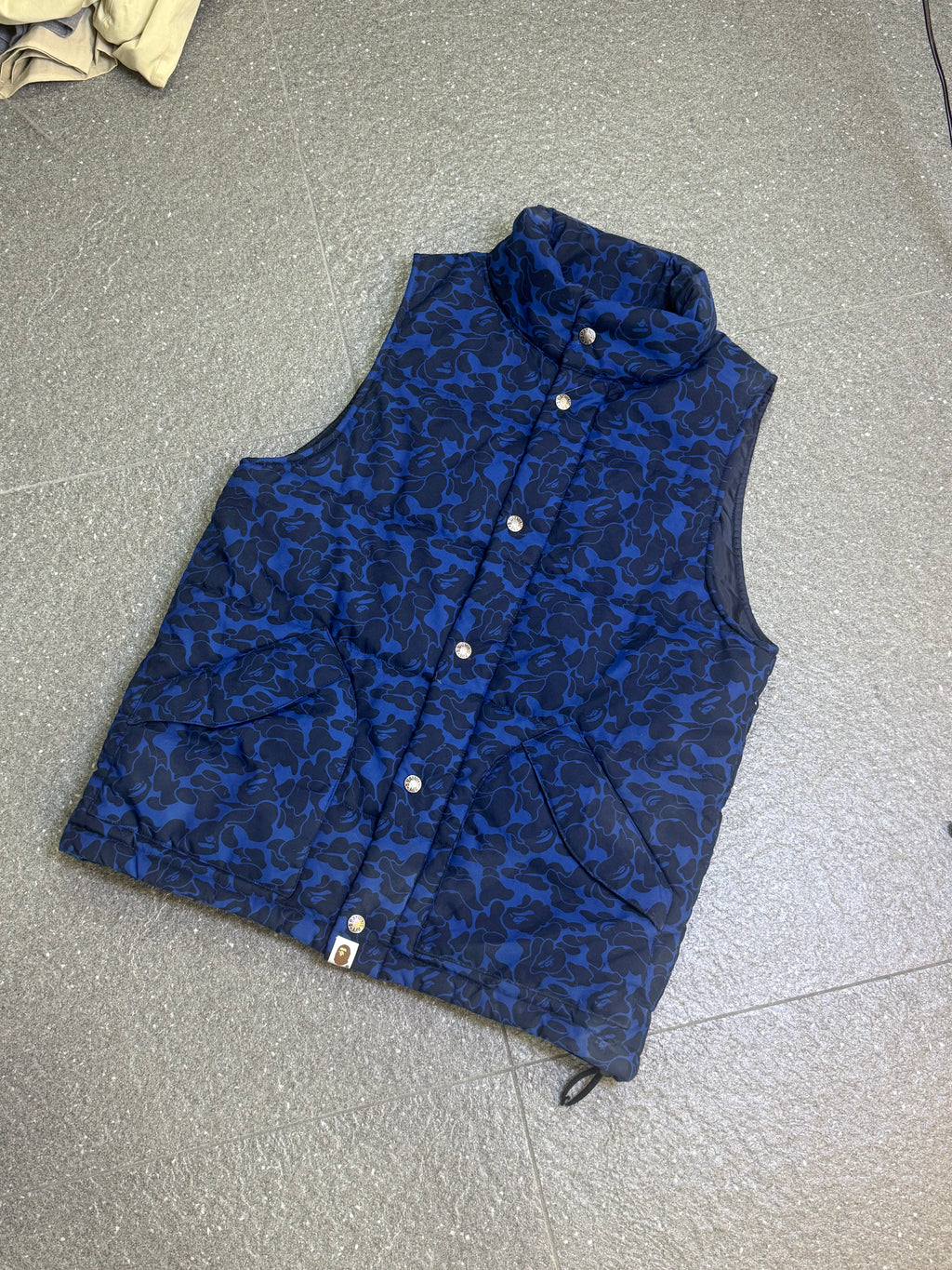 A Bathing Ape Blue Camo Padded Vest