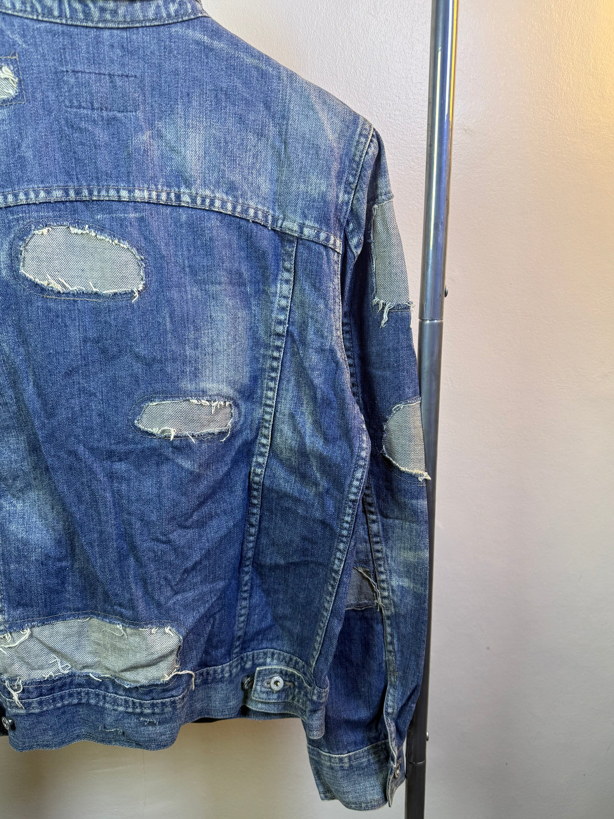 Dolce and Gabbana Distressed Patchwork Denim Jacket
