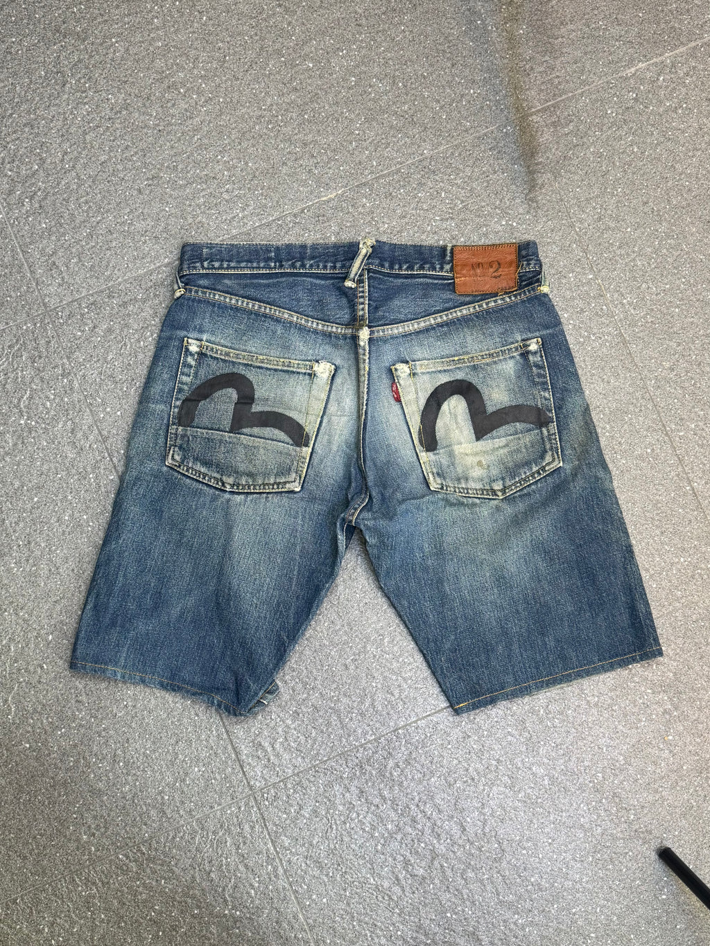 Evisu Black Seagull Selvedge Jorts