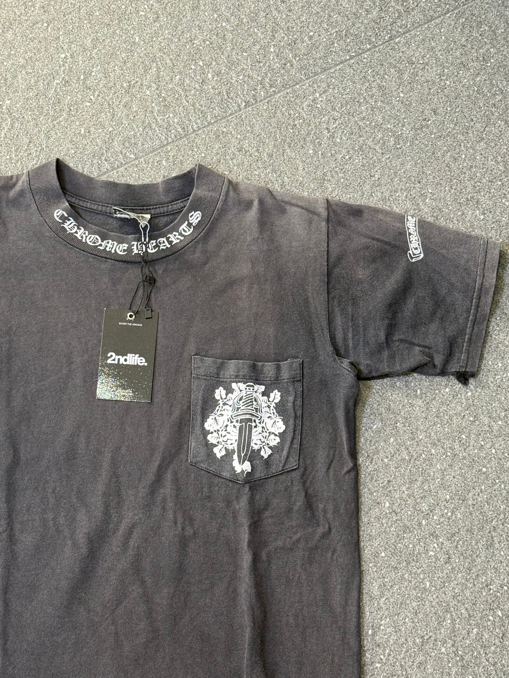 Vintage Faded Chrome Hearts Pocket Dagger Tee