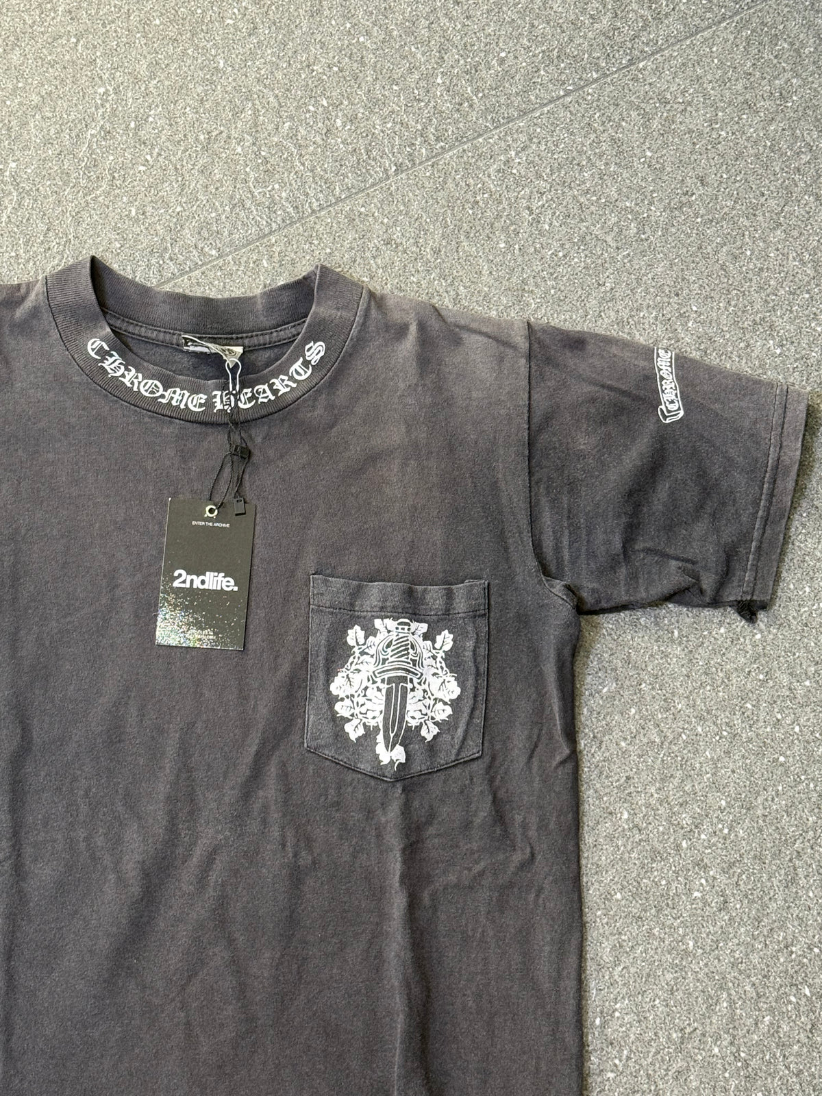 Vintage Faded Chrome Hearts Pocket Dagger Tee