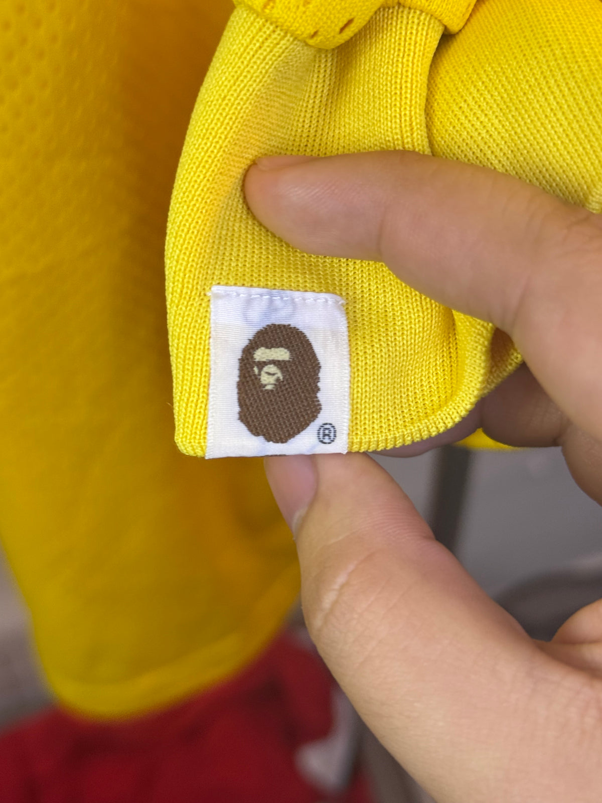 Vintage A Bathing Ape Cycles Yellow Mesh Longsleeve