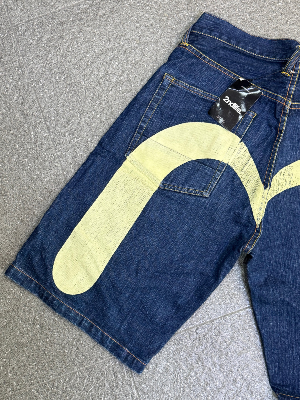 Evisu White Daicock Denim Jorts