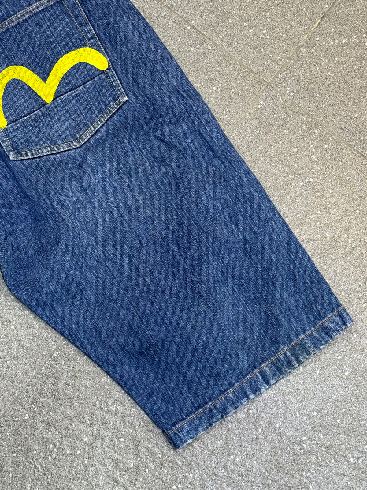 Evisu Yellow Seagull Denim Jorts