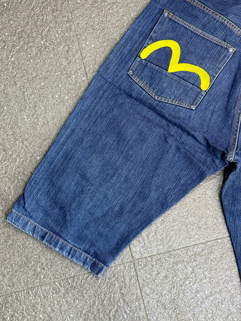 Evisu Yellow Seagull Denim Jorts