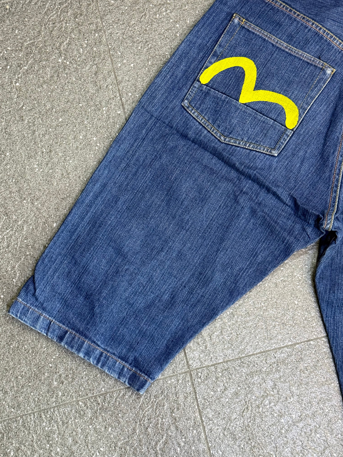 Evisu Yellow Seagull Denim Jorts