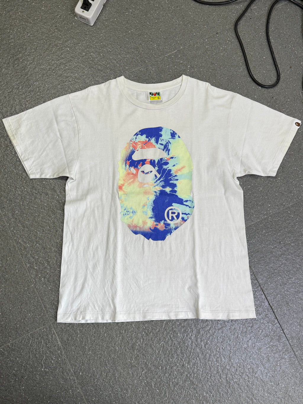 A Bathing Ape Tie Dye Big Head Mirror Tee