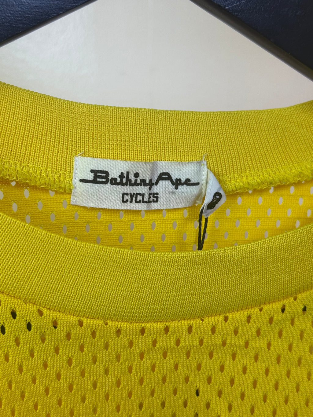 Vintage A Bathing Ape Cycles Yellow Mesh Longsleeve