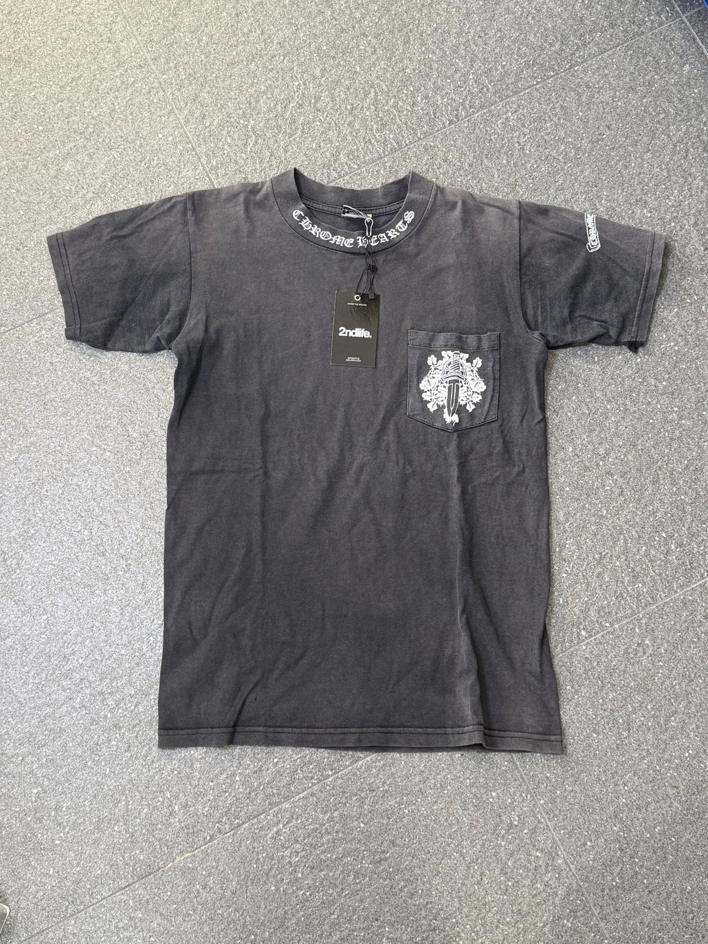 Vintage Faded Chrome Hearts Pocket Dagger Tee