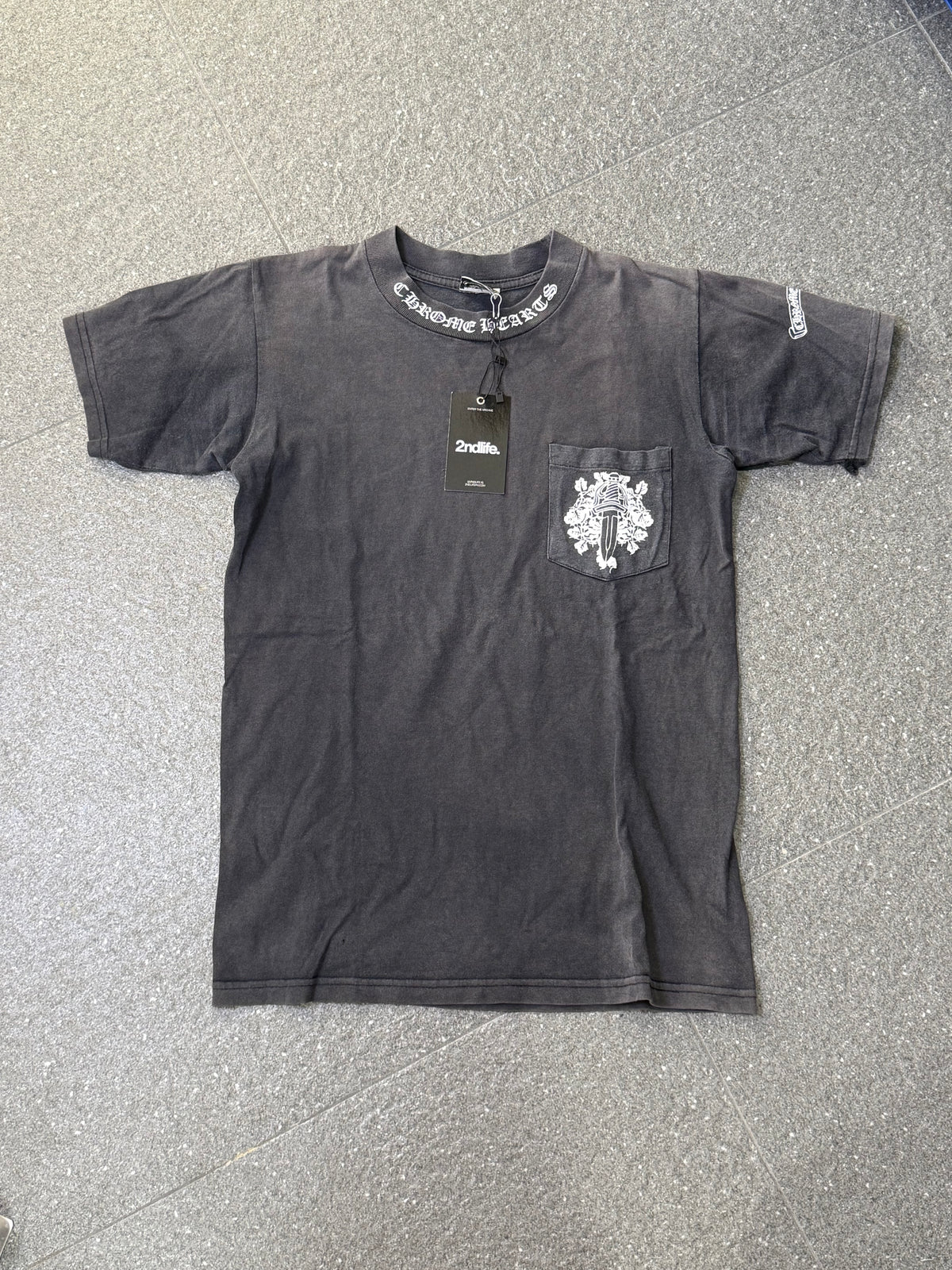 Vintage Faded Chrome Hearts Pocket Dagger Tee