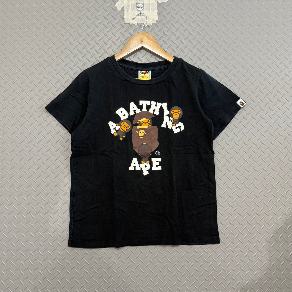 A Bathing Ape College Logo Tee - Size S (LADIES)