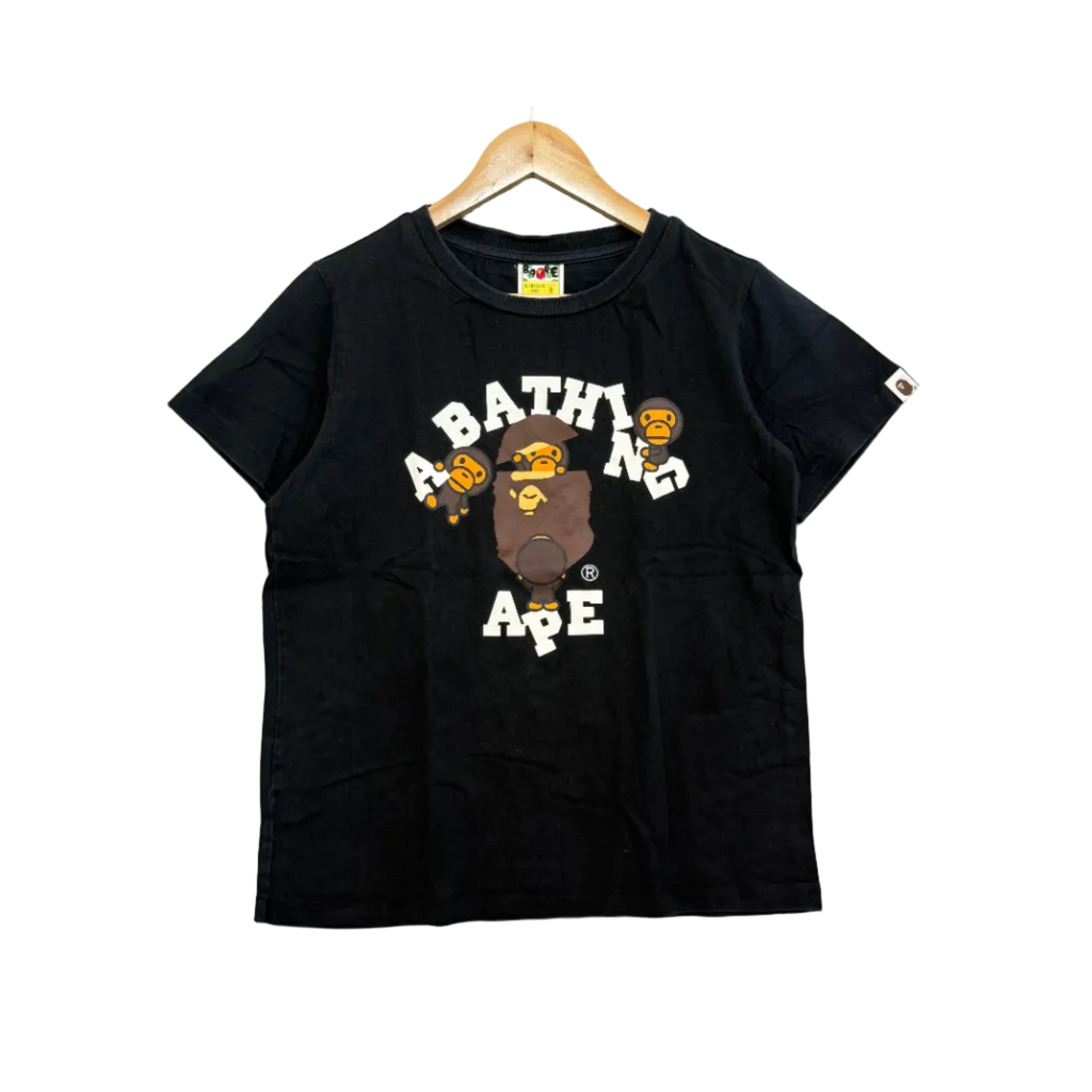 A Bathing Ape College Logo Tee - Size S (LADIES)