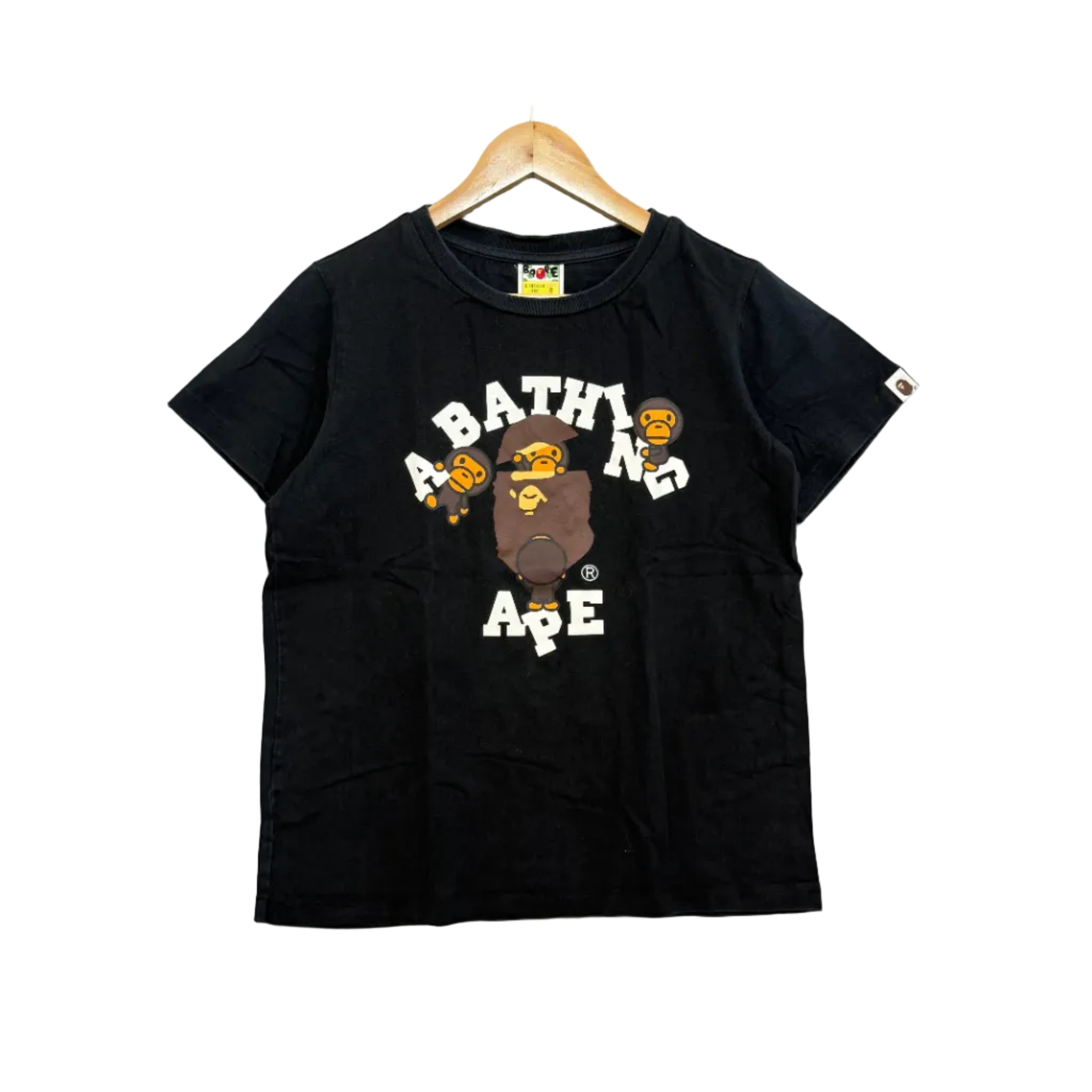 A Bathing Ape College Logo Tee - Size S (LADIES)