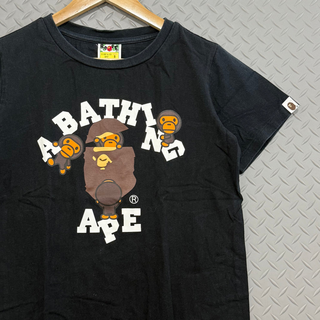 A Bathing Ape College Logo Tee - Size S (LADIES)