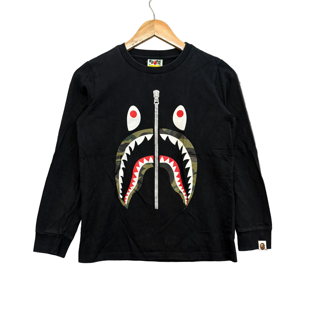 A Bathing Ape Shark Longsleeve Tee - S (LADIES)