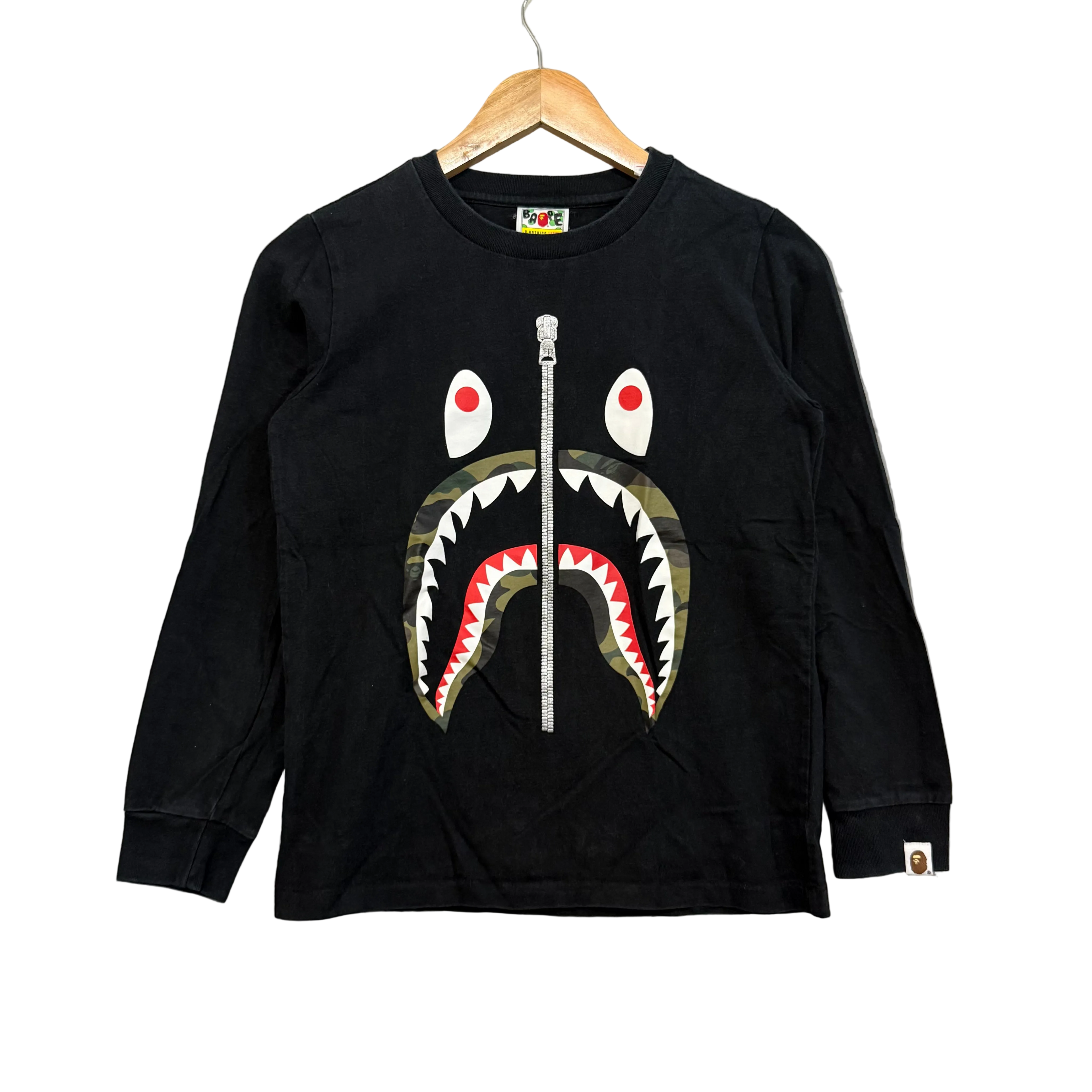 A Bathing Ape Shark Longsleeve Tee - S (LADIES)