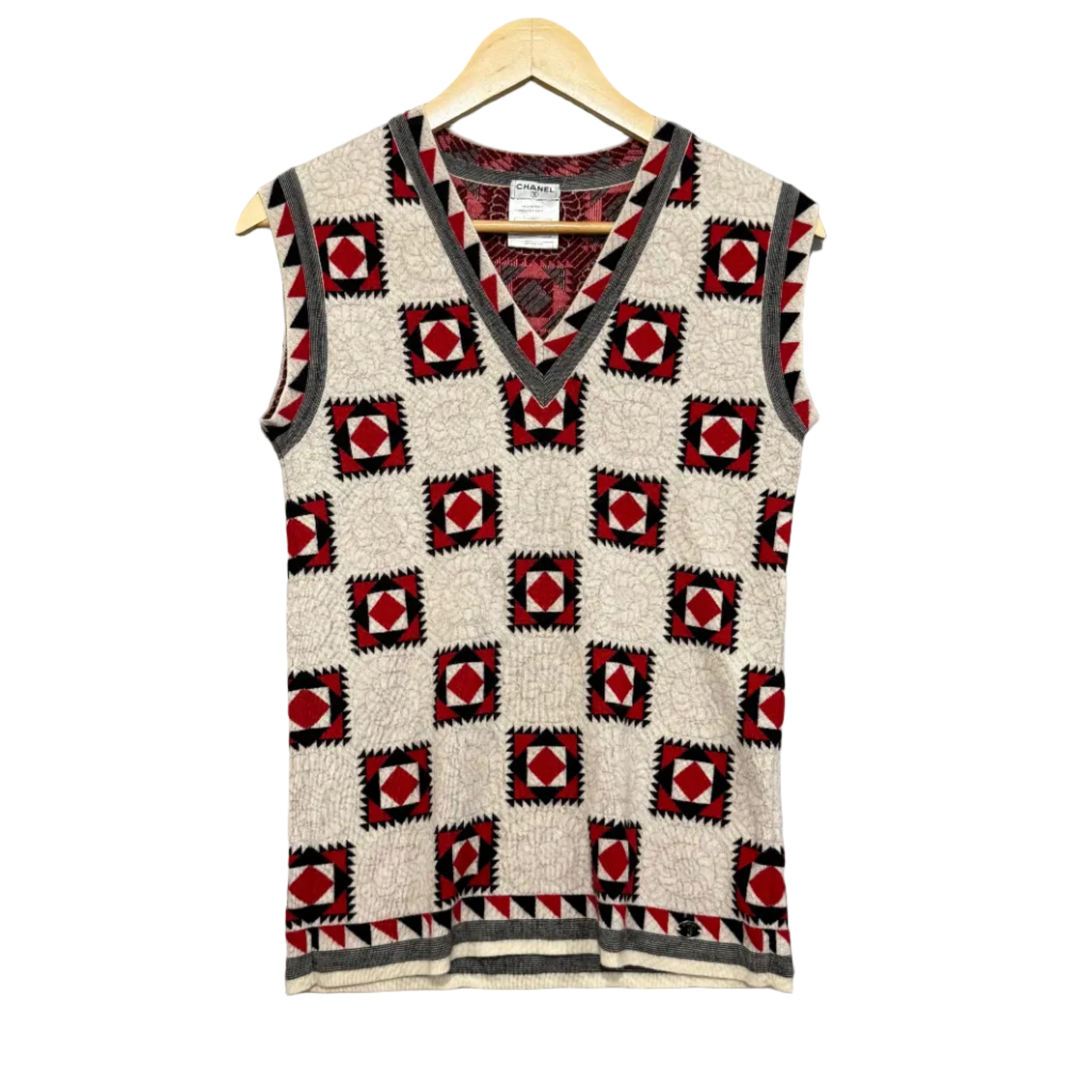 CHANEL Runway FW 2007 Multicolor Cashmere Vest - Size S