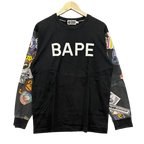 A Bathing Ape Multi Motif Longsleeve Tee - Size M