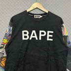 A Bathing Ape Multi Motif Longsleeve Tee - Size M