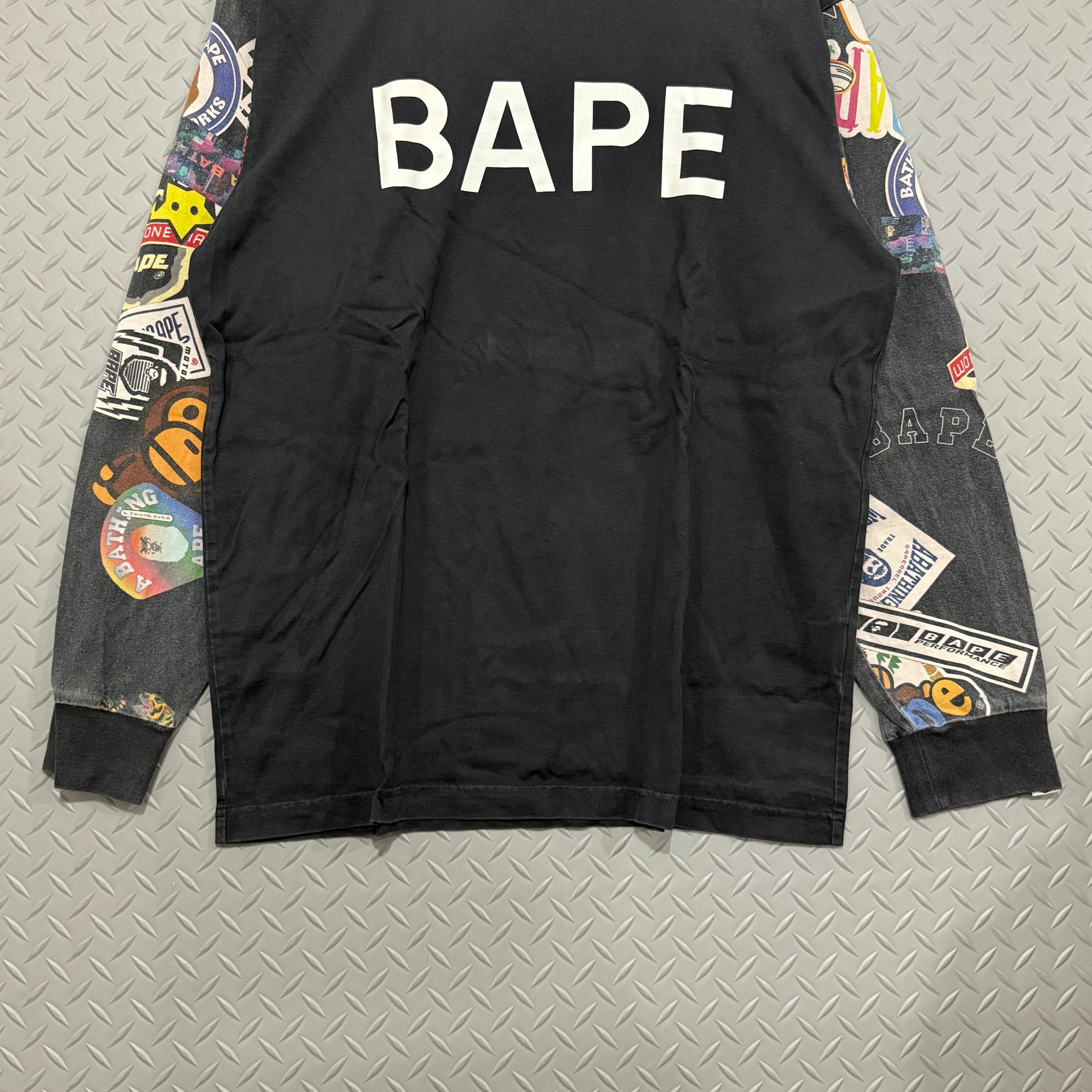 A Bathing Ape Multi Motif Longsleeve Tee - Size M