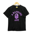 A Bathing Ape Purple College Logo Tee - Size S